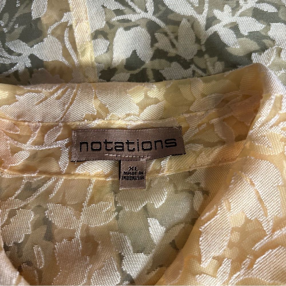 Notations Yellow Floral Button Down Shirt XL - Picture 3 of 13